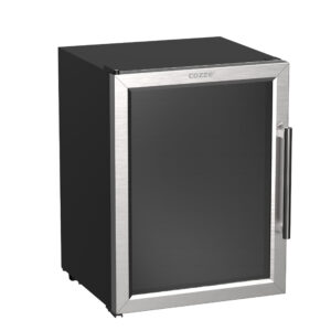 Cozze Fridge w/steel frame and glass front, 60 litres